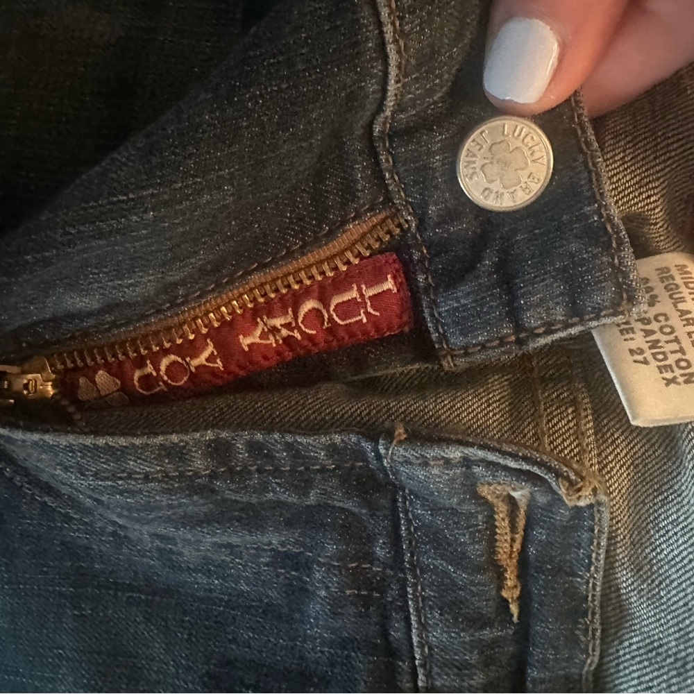Lucky Brand Distressed Blue Boyfriend Jeans